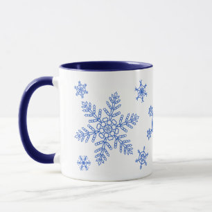 Taza Mug. combinado de copos de nieve