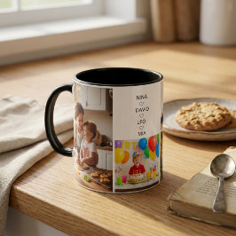 Taza Mug con Colage de Fotos Familiares y Nombre Person