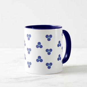 Taza Mug con diseño azul rojo de tejas turcas