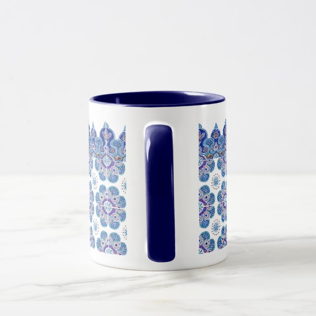 Taza Mug con diseño azul y púrpura (Asa)