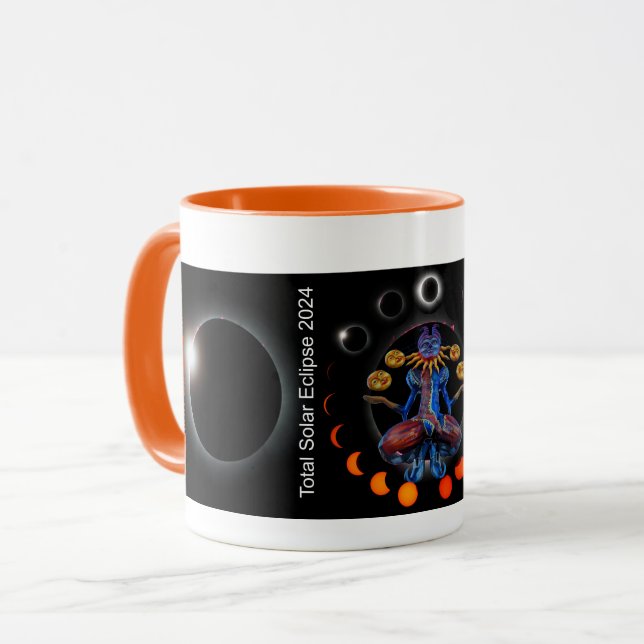 Taza Mug con eclipse solar total 2024 en Mazatlan (Anverso izquierdo)