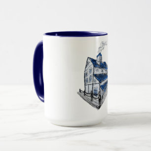 Taza Mug con el dibujo de un estilo de sketch casa tech