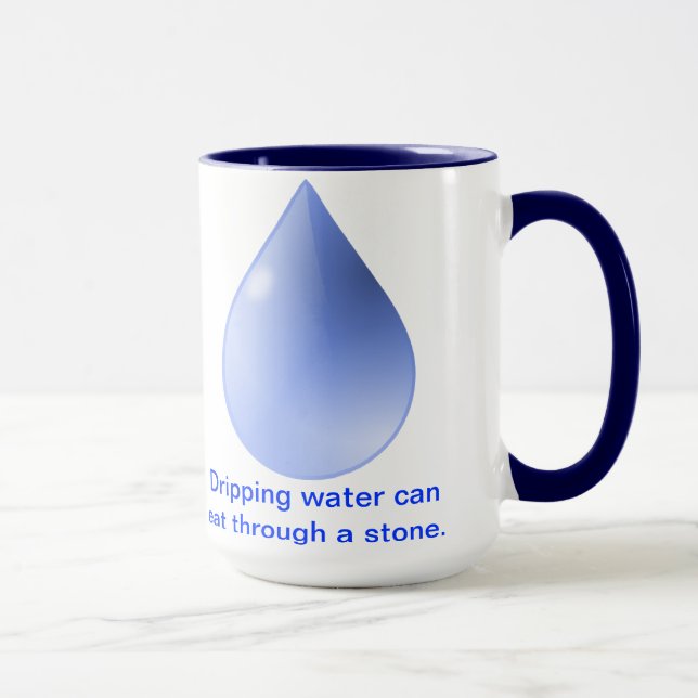 Taza Mug Con El Proverbio Chino Sobre La Persistencia. (Derecha)