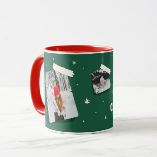 Taza Mug con fotos y copos de nieve