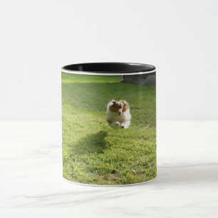 Taza Mug con la foto original de Sheltie saltando