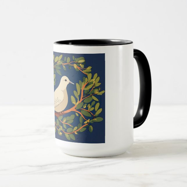 Taza Mug con palomas en la rama de olivo (Anverso derecho)