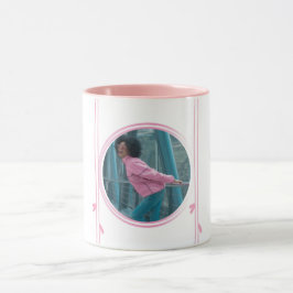 Taza Mug con un toque rosado y una foto Personalizado