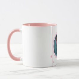 Taza Mug con un toque rosado y una foto Personalizado