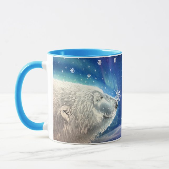 Taza Mug - Copos de nieve de oso polar por Michaeline M (Izquierda)