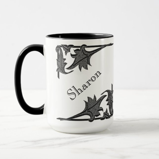 Taza Mug - Corchetes angulares y nombre en negro (Izquierda)