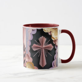 Taza Mug cristiana con cruz de chocolate