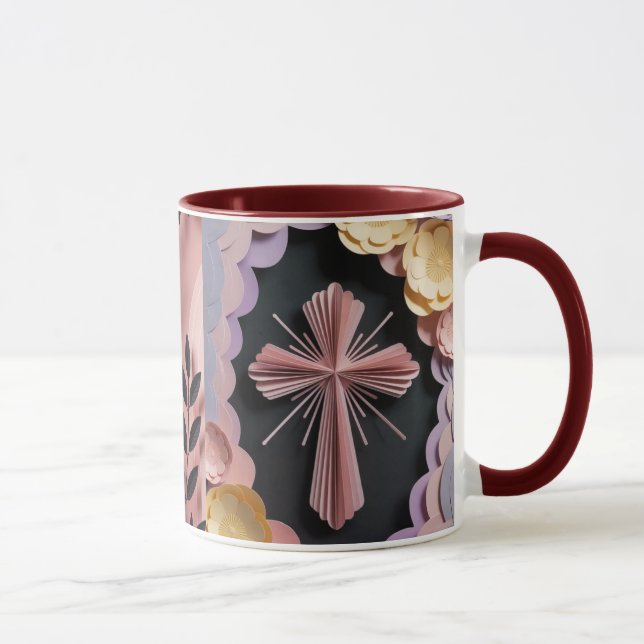 Taza Mug cristiana con cruz de chocolate (Derecha)
