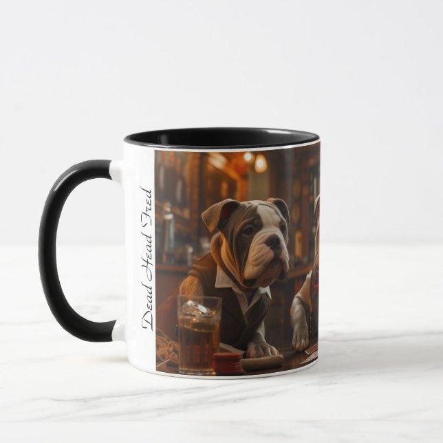 Taza Mug Cute Dug, Jugadores De Pit Bull Poker. (Izquierda)