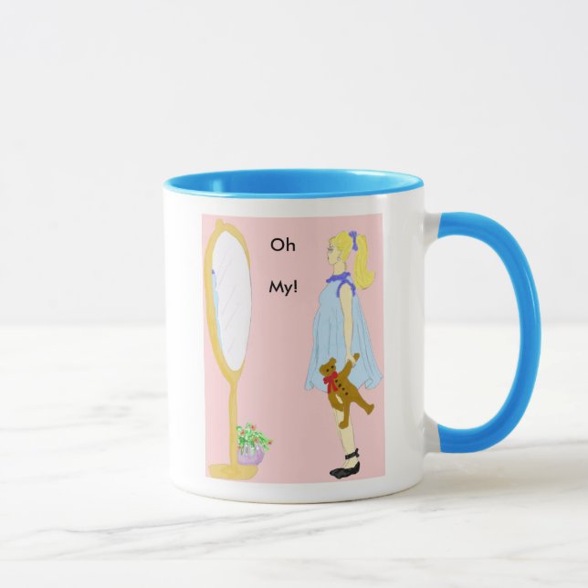 Taza Mug, dama embarazada en espejo (Derecha)