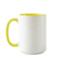 Mug de acento amarillo de 15 onzas para sorbos cot