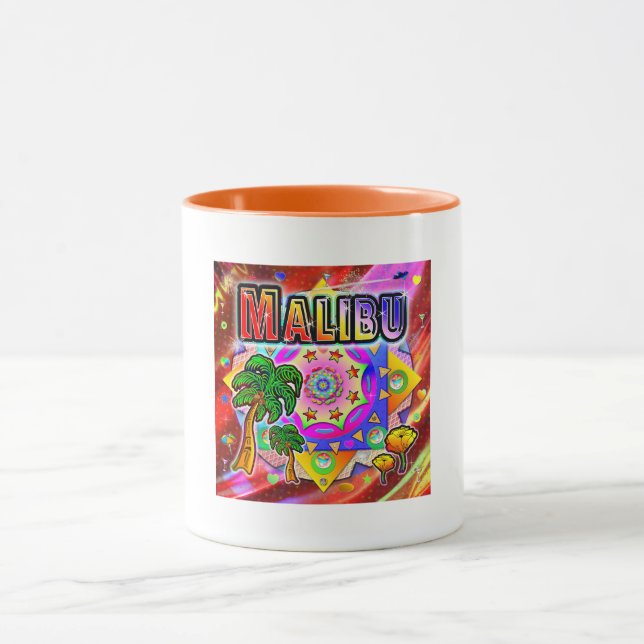 Taza Mug de amigos tropicales de Malibu (Centro)