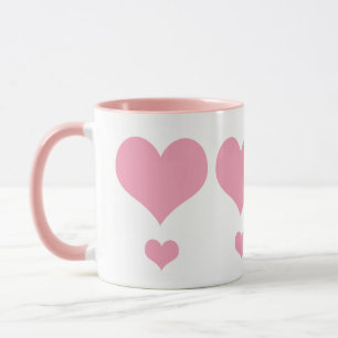 Taza Mug de amor al corazón rosado