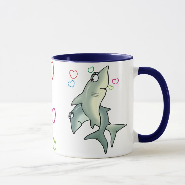 Taza Mug de amor de tiburón (Derecha)