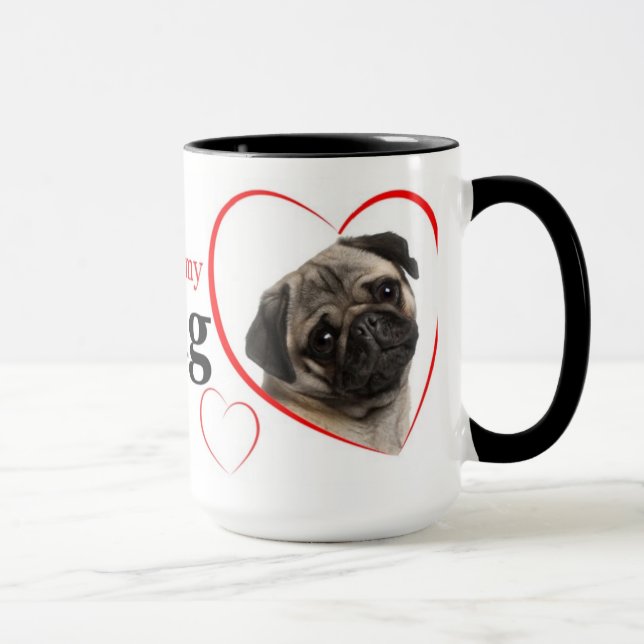 Taza Mug de amor pug (Derecha)