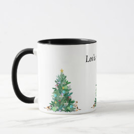Taza Mug de árbol de navidad festivo personalizado