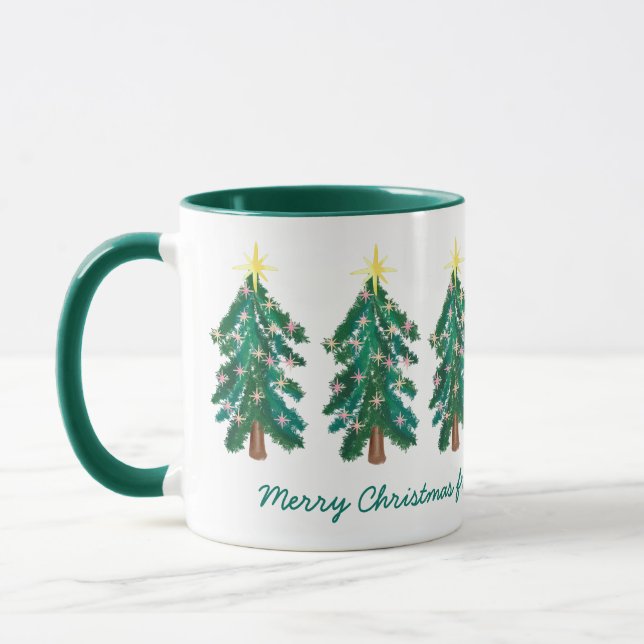 Taza Mug de árbol de Navidad personalizado (Izquierda)