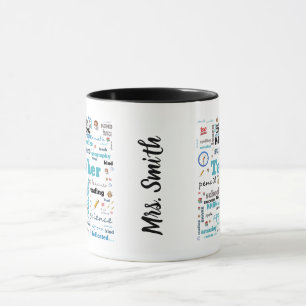 Taza Mug de arte de palabras de un profesor personaliza