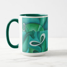 Mug de arte de resumen verde