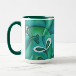 Taza Mug de arte de resumen verde