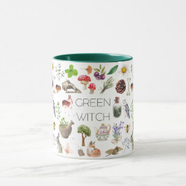 Taza Mug de bruja verde