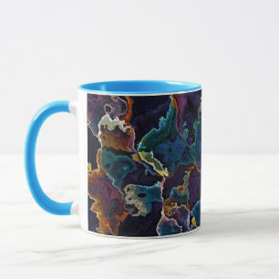 Taza Mug. de café con manchas de petróleo