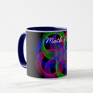 Taza Mug de café de arte geométrico de doble bucle