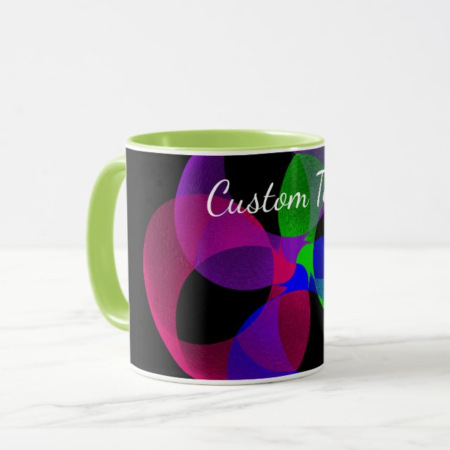Taza Mug de café de fusión geométrica multicolor (Anverso izquierdo)
