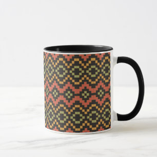Taza Mug de café de la tribu negra verde rojo egipcia
