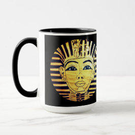 Taza Mug de café del faraón negro y oro al estilo egipc