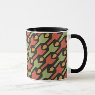 Taza Mug de café del patrón egipcio de flecha verde roj