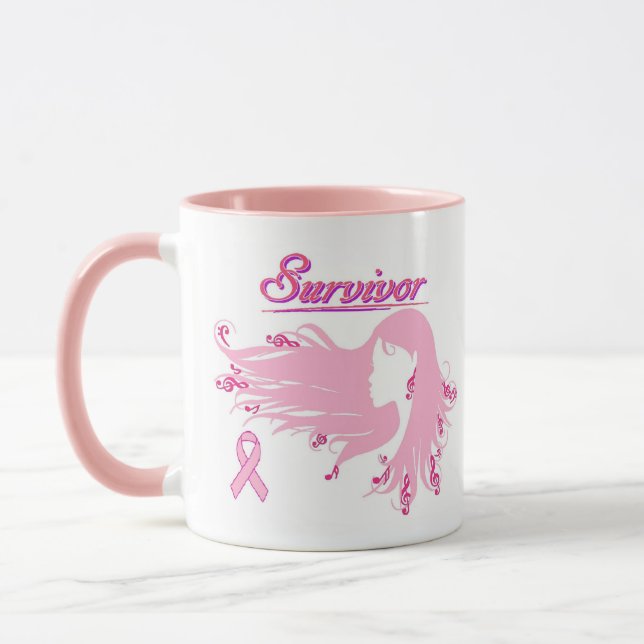 Taza Mug de cáncer de mama superviviente (Izquierda)