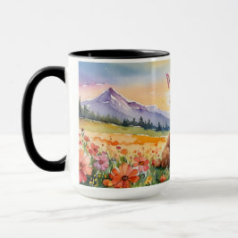 Taza Mug de cangrejo marrón, amanecer de granja de Pers