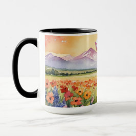 Taza Mug de cangrejo negro, amanecer de granja de Perso