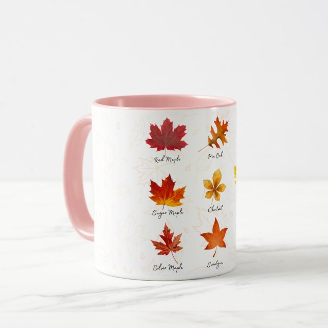 Taza Mug de cerámica personalizado, hojas de otoño para (Anverso izquierdo)