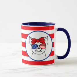 Taza Mug de cerdo patriótico