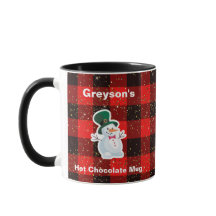 Mug de chocolate caliente de muñeco de nieve perso