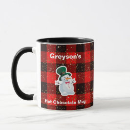 Taza Mug de chocolate caliente de muñeco de nieve perso