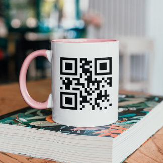Taza Mug de código QR personalizado con control rosa