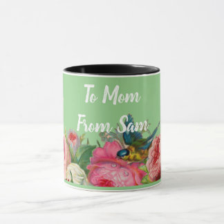 Taza Mug de colección de rosas rosadas personalizados