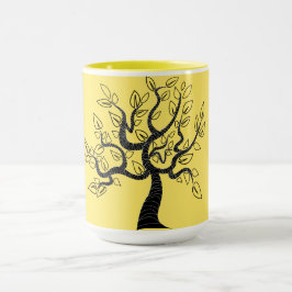 Taza Mug de colores personalizados con arte de árbol de