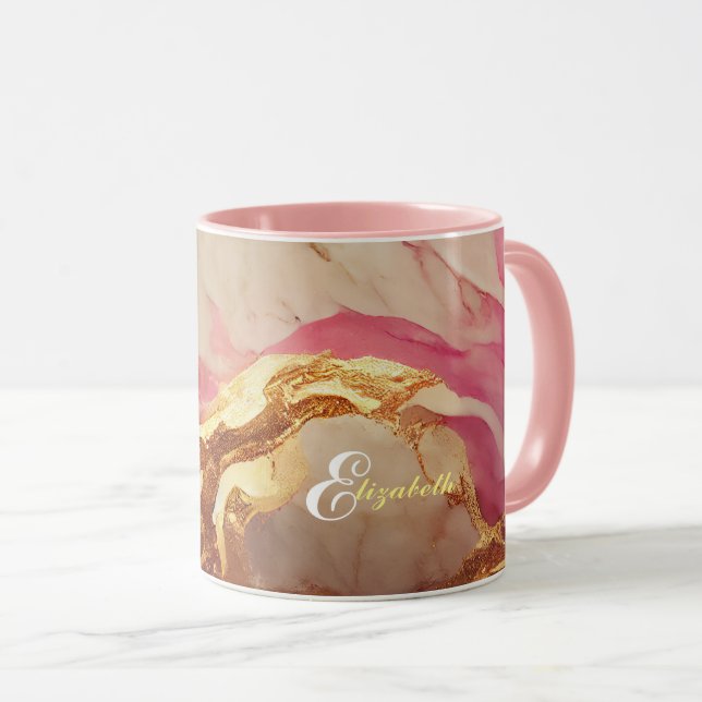 Taza Mug. de coma personalizado: morado y acento de oro (Anverso derecho)