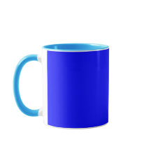 Mug. de combinación azul sólido con estilo