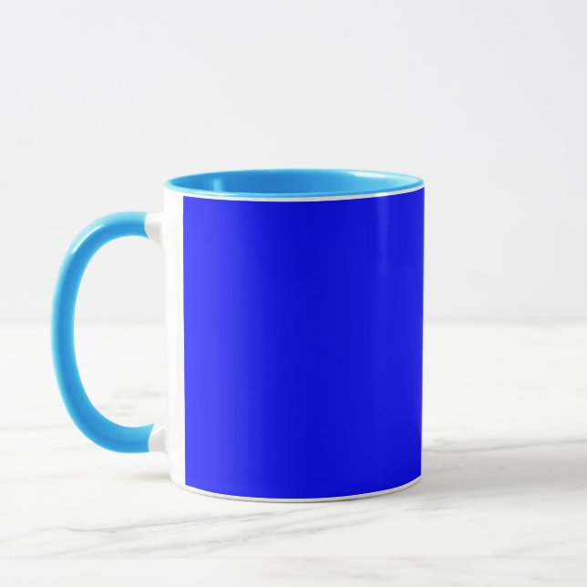 Taza Mug. de combinación azul sólido con estilo (Izquierda)