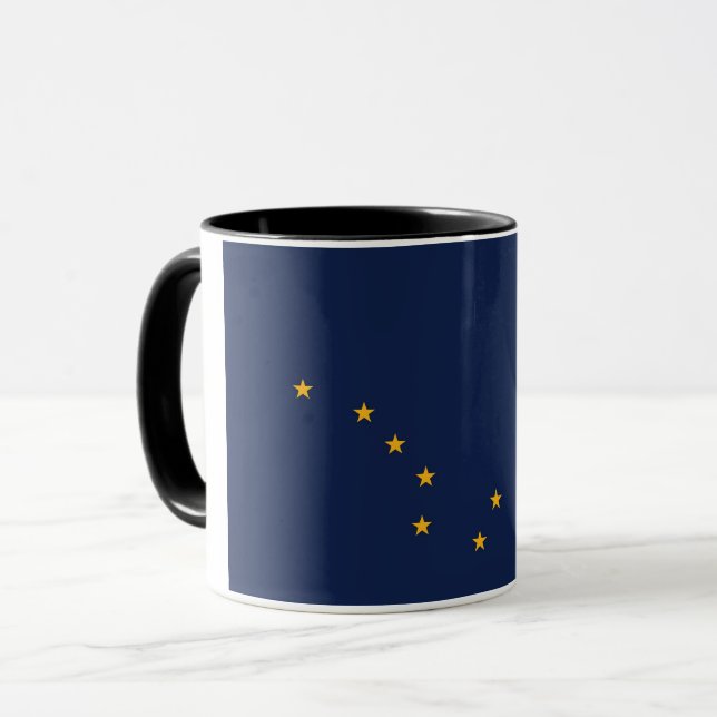 Taza Mug de Combo con bandera de Alaska, Estados Unidos (Anverso izquierdo)