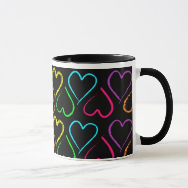 Taza Mug de corazón colorido (Derecha)